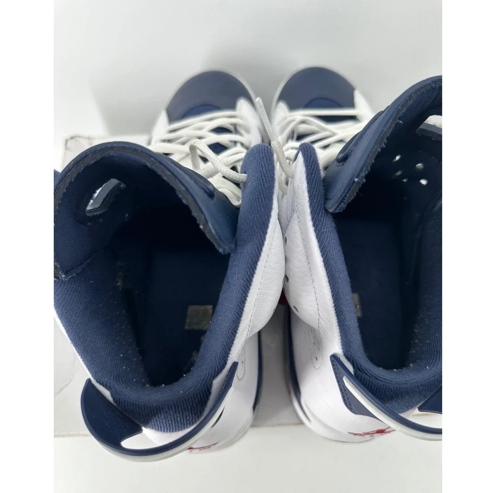 Jordan 6 Retro Olympic 2024 White Midnight Navy Red CT8529-164 Mens Size 12
